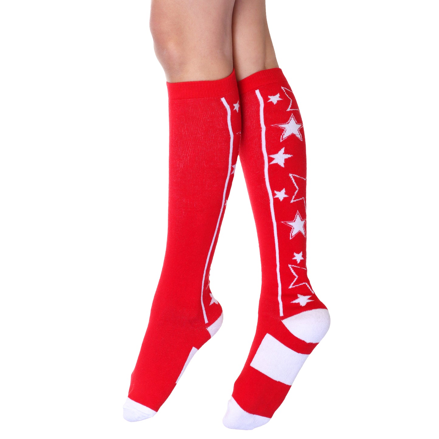 Angelina Novelty Stars Print Knee-High Socks (6-Pairs), #2566
