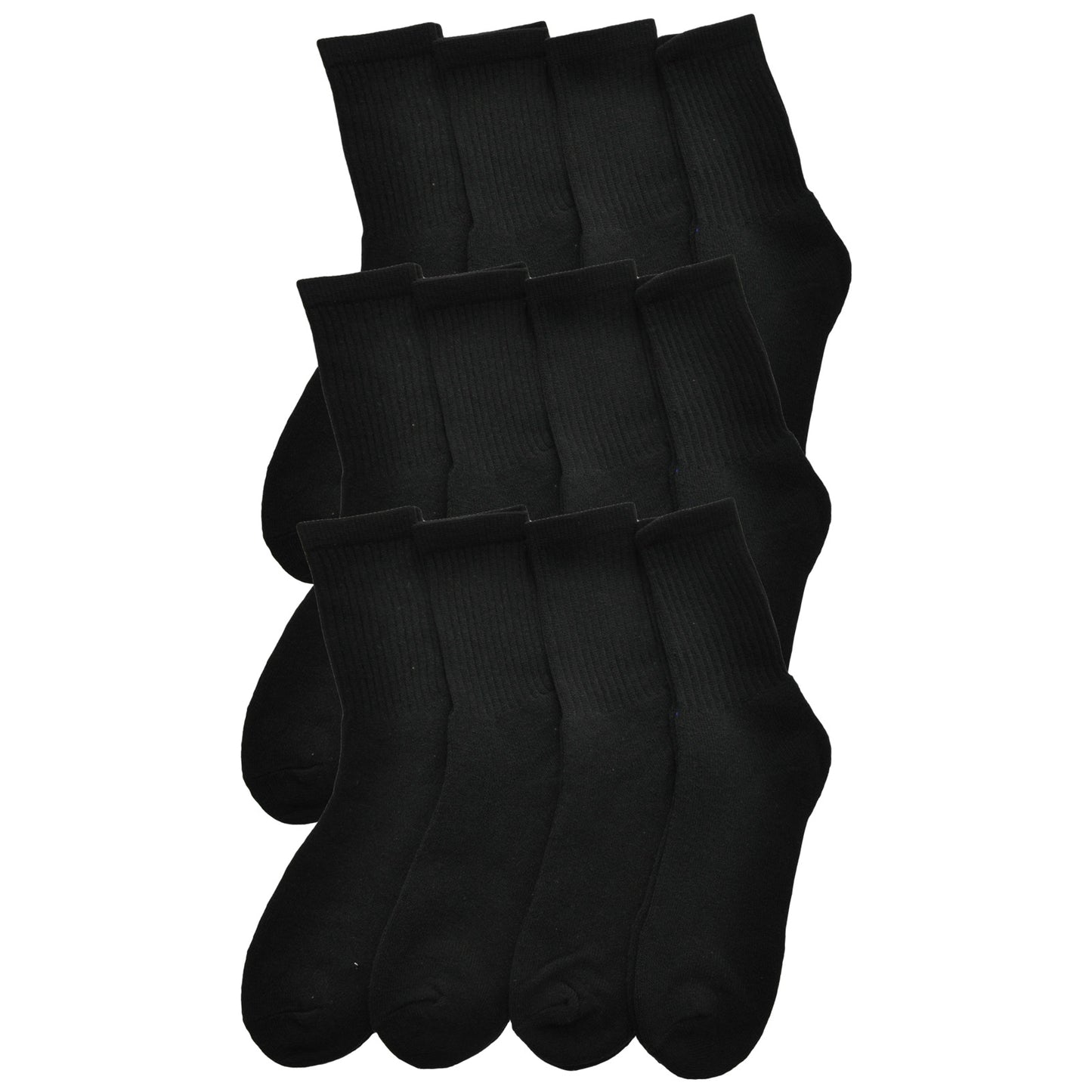 Swan Unisex Black Sport Socks (12-Pairs), #H136