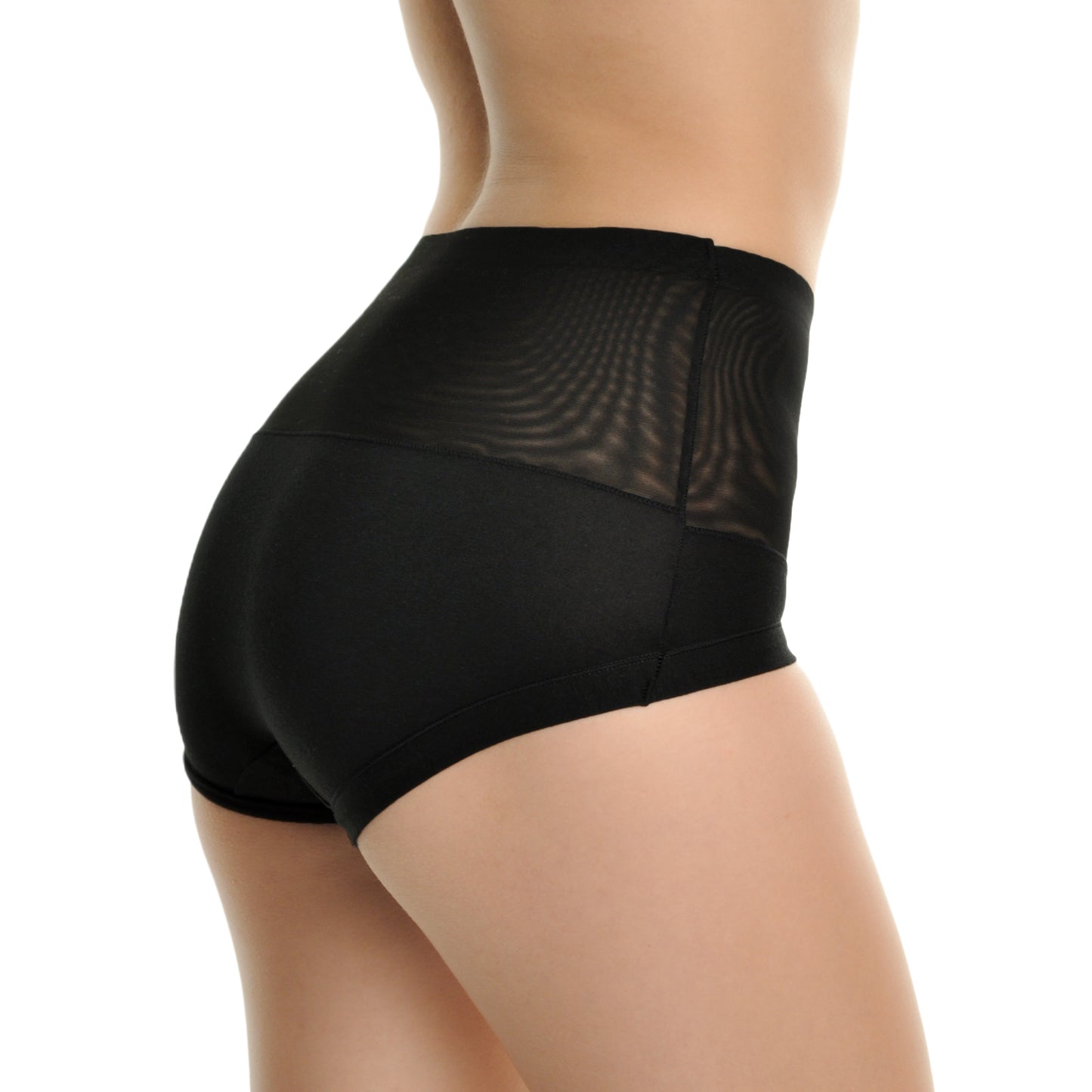 Angelina Cotton High Waist Briefs with Light Control Mesh Waist (6-Pack), #G6257