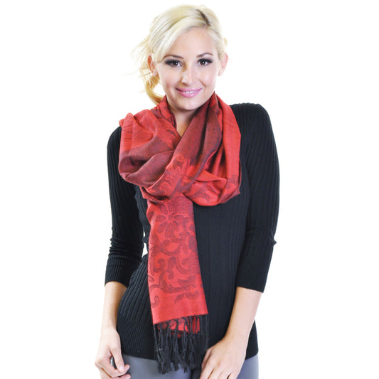 Angelina Pashmina Wild Rosa Light Weight Scarf (12-Pack), #WN1018