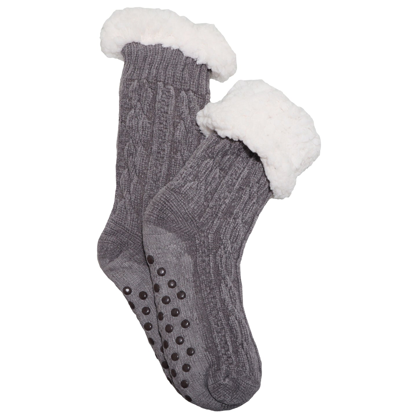 Angelina Winter-Weight Sherpa-Lined Chenille Thermal Crew Socks (3-Pairs), #WF1912