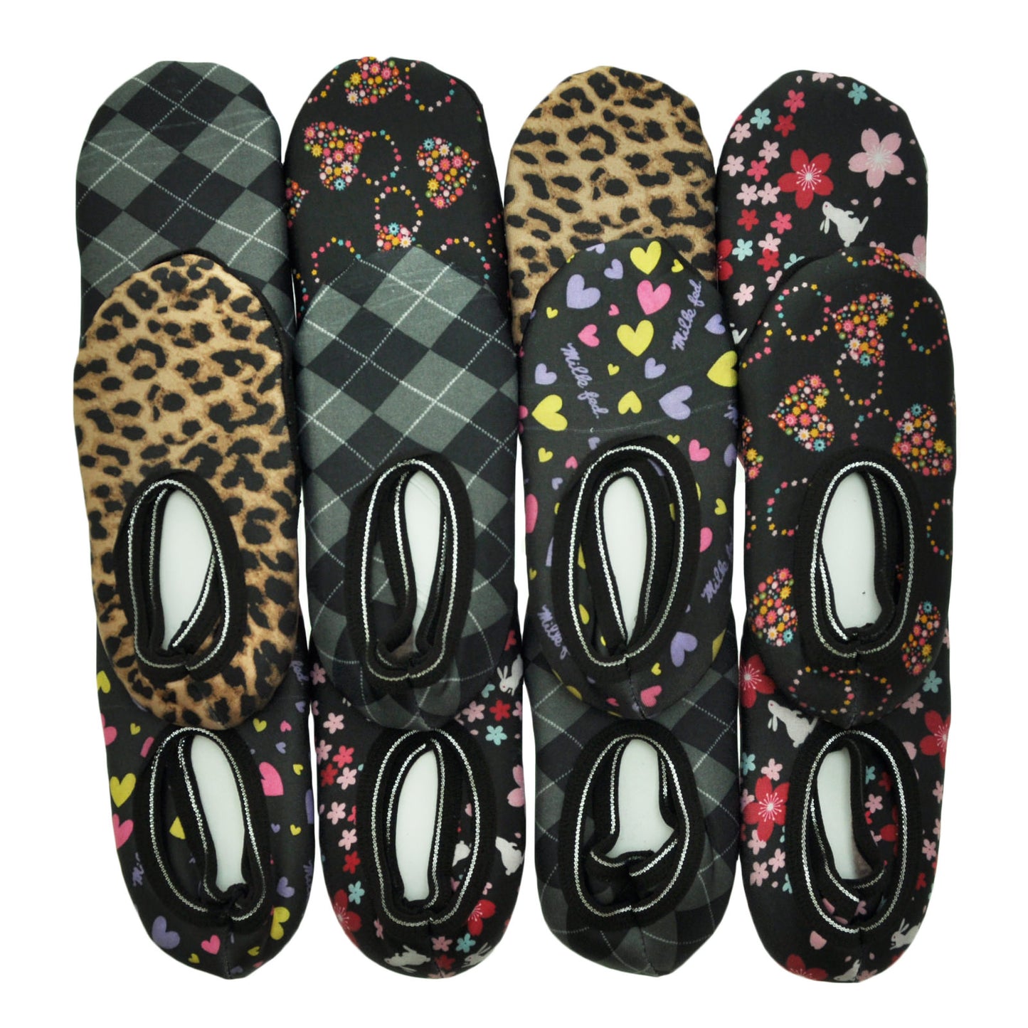 Angelina Fleece-Lined Slip-Resistant Slipper Socks (12-Pack), #WF1135