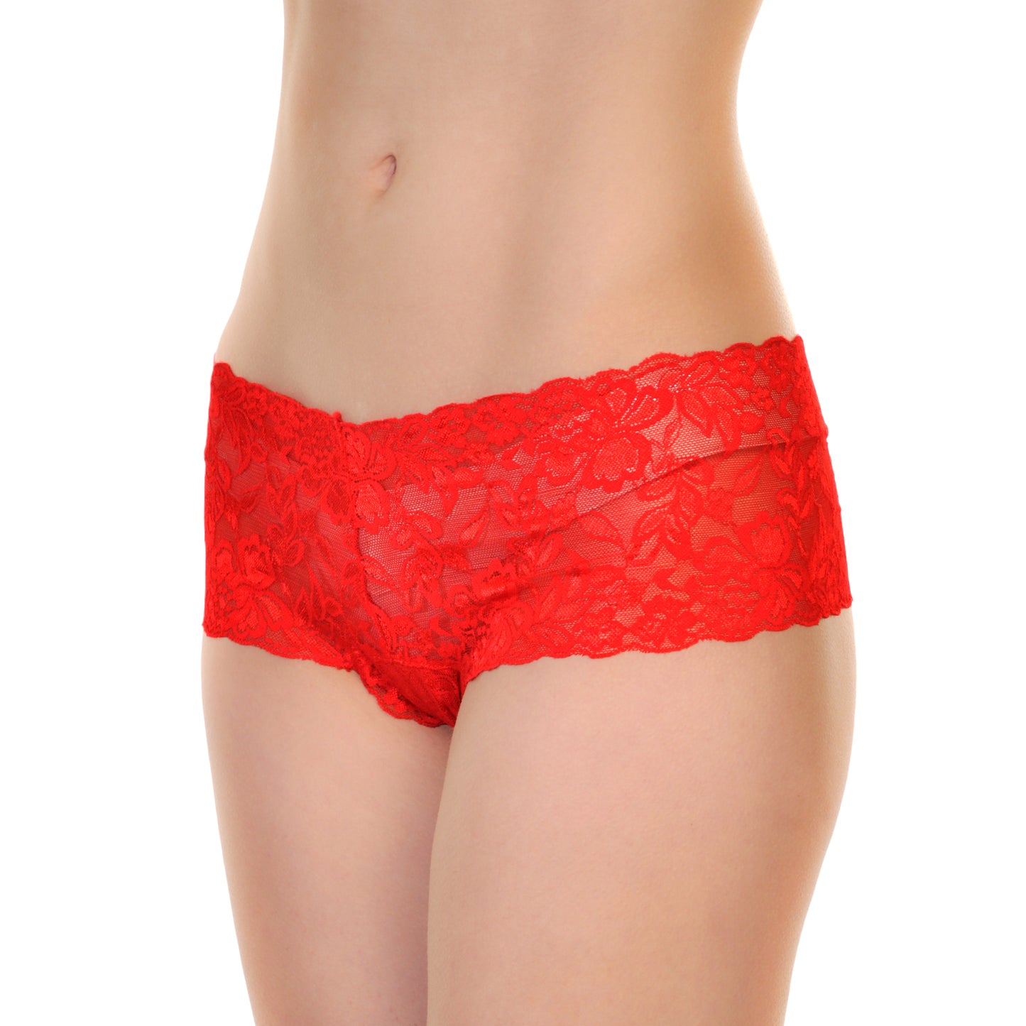 Angelina Open-Crotch Cheeky Boxers with Floral Lace Design (2-Pack), #G3252