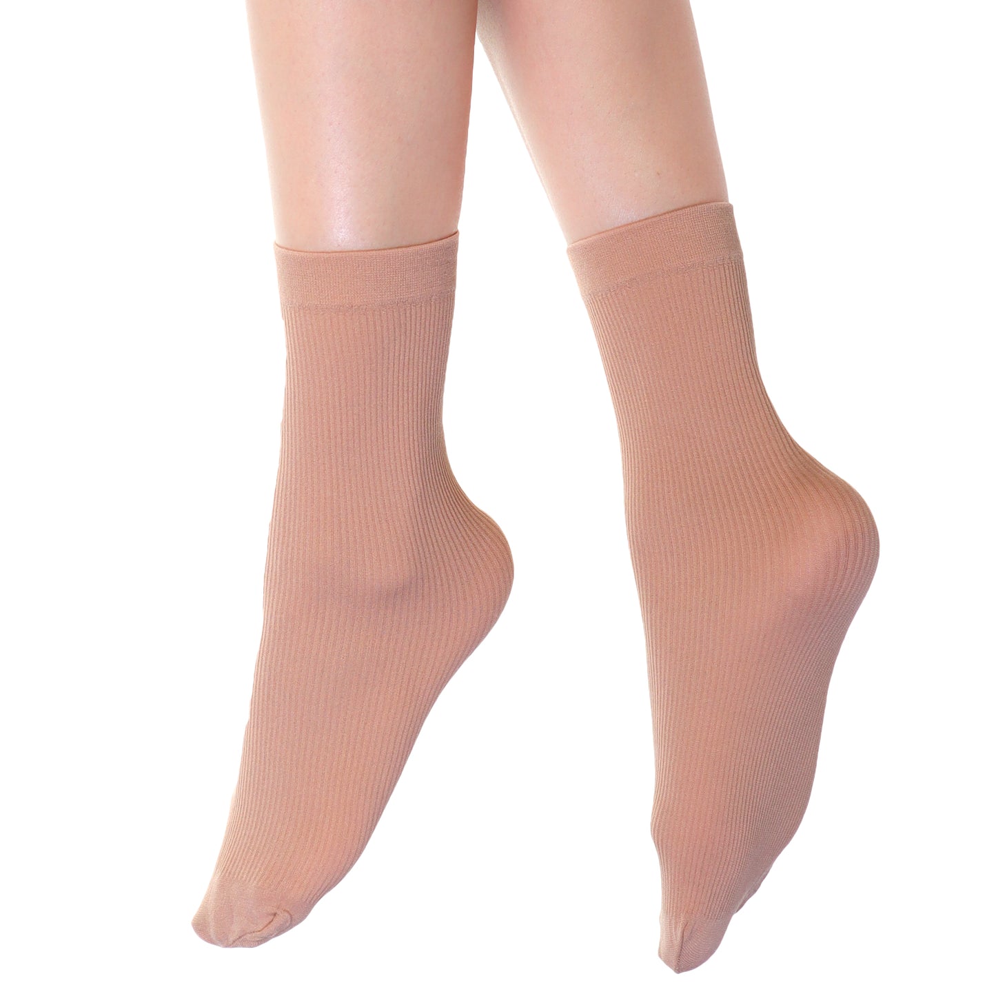 Angelina Nylon Rib Knit Trouser Tube Socks (12-Pairs), #323