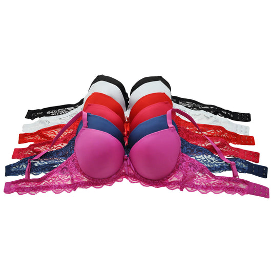 Angelina Bikini Panties with Lace Design (6-Pack), #B596