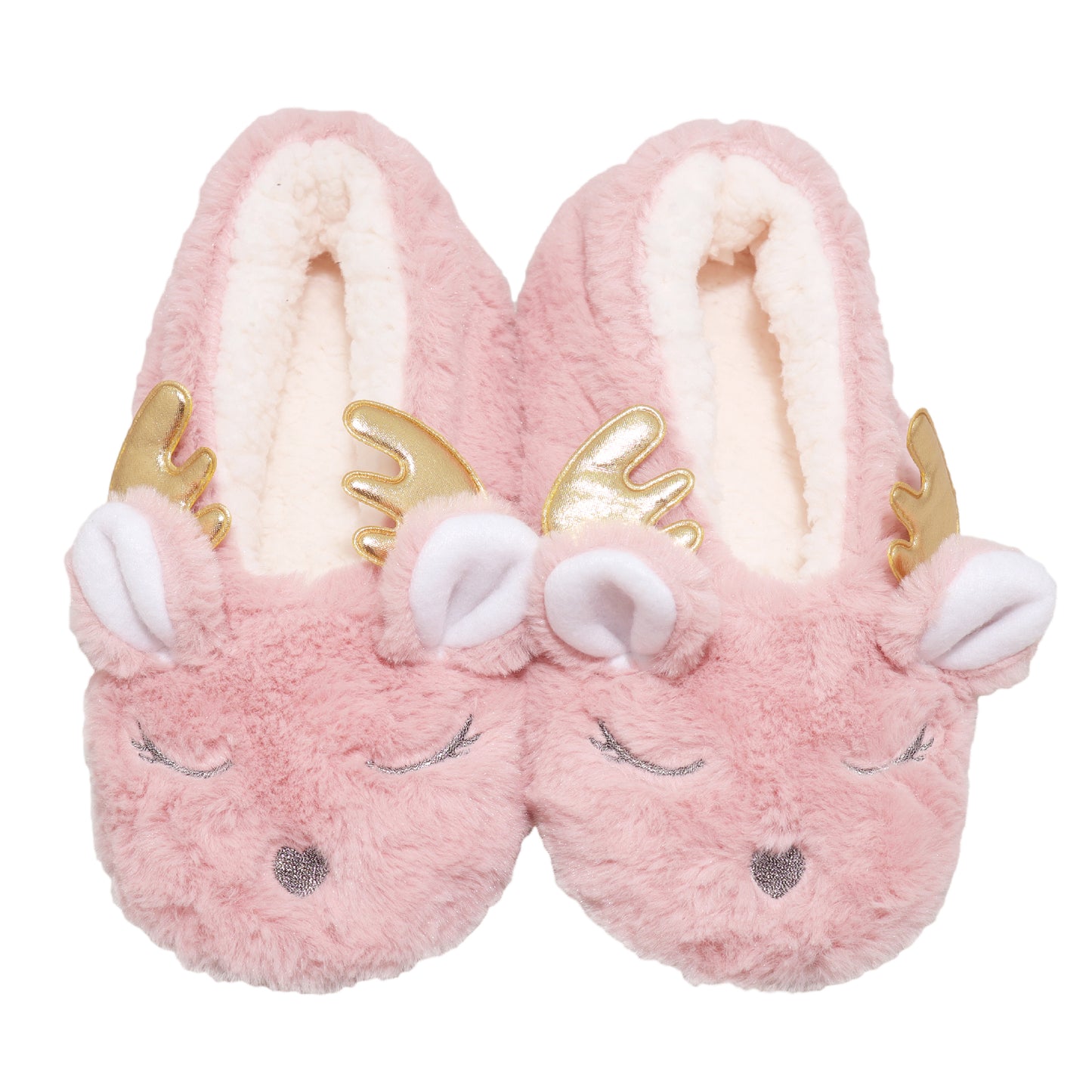 Angelina Winter-Weight Indoor Slipper Socks with Deer Design (3-Pairs), #WF1920