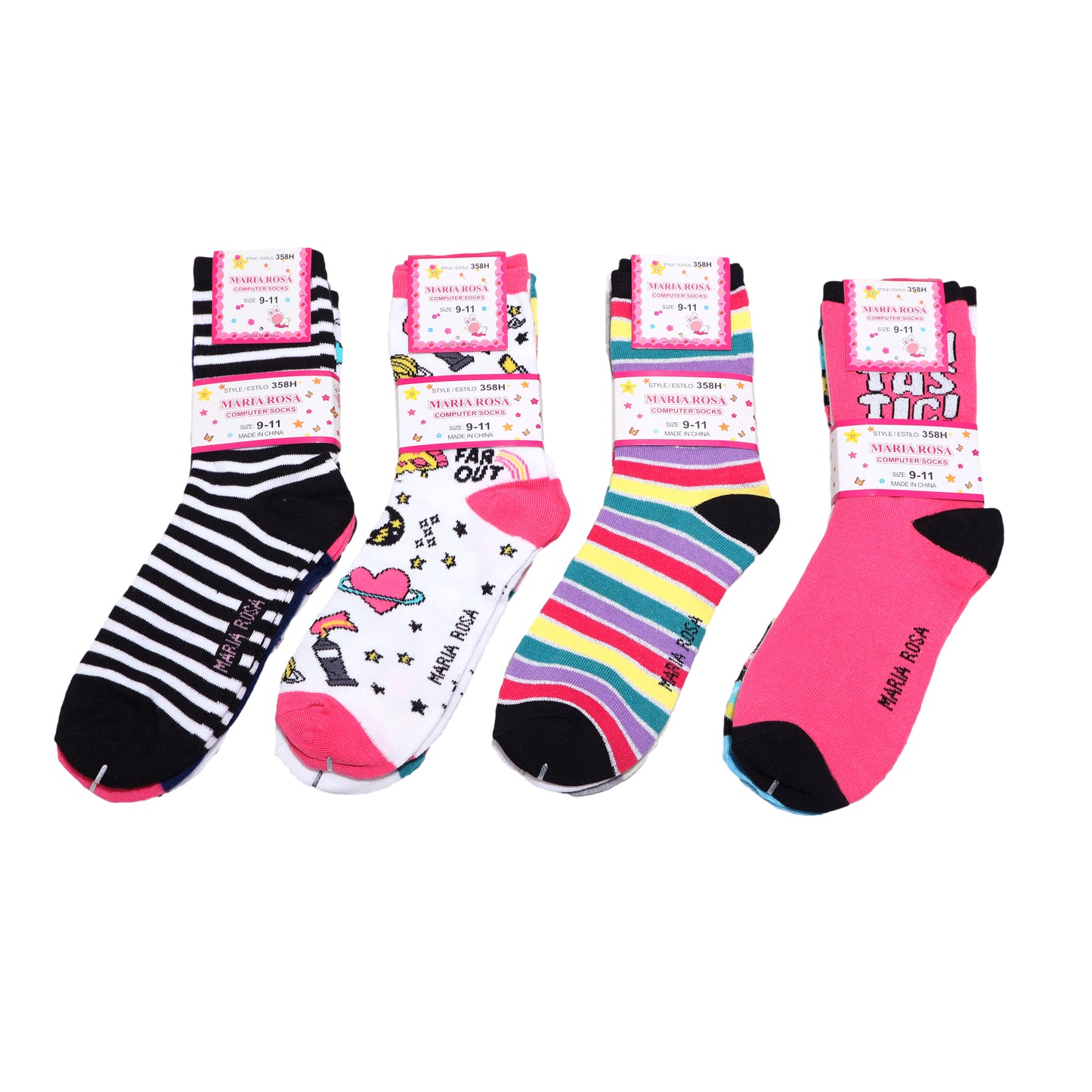 Maria Rosa Kid's Novelty Crew Socks (12-Pairs), #357
