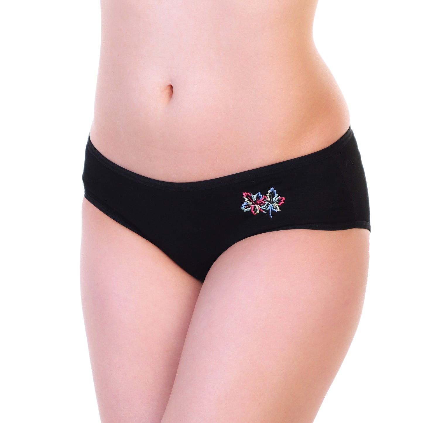 Angelina Cotton Hiphugger Panties with Embroidered Leaf Design (12-Pack), #G6676