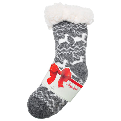 Angelina Kids Winter-Weight Sherpa-Lined Knitted Thermal Crew Socks (3-Pairs), #WF4911