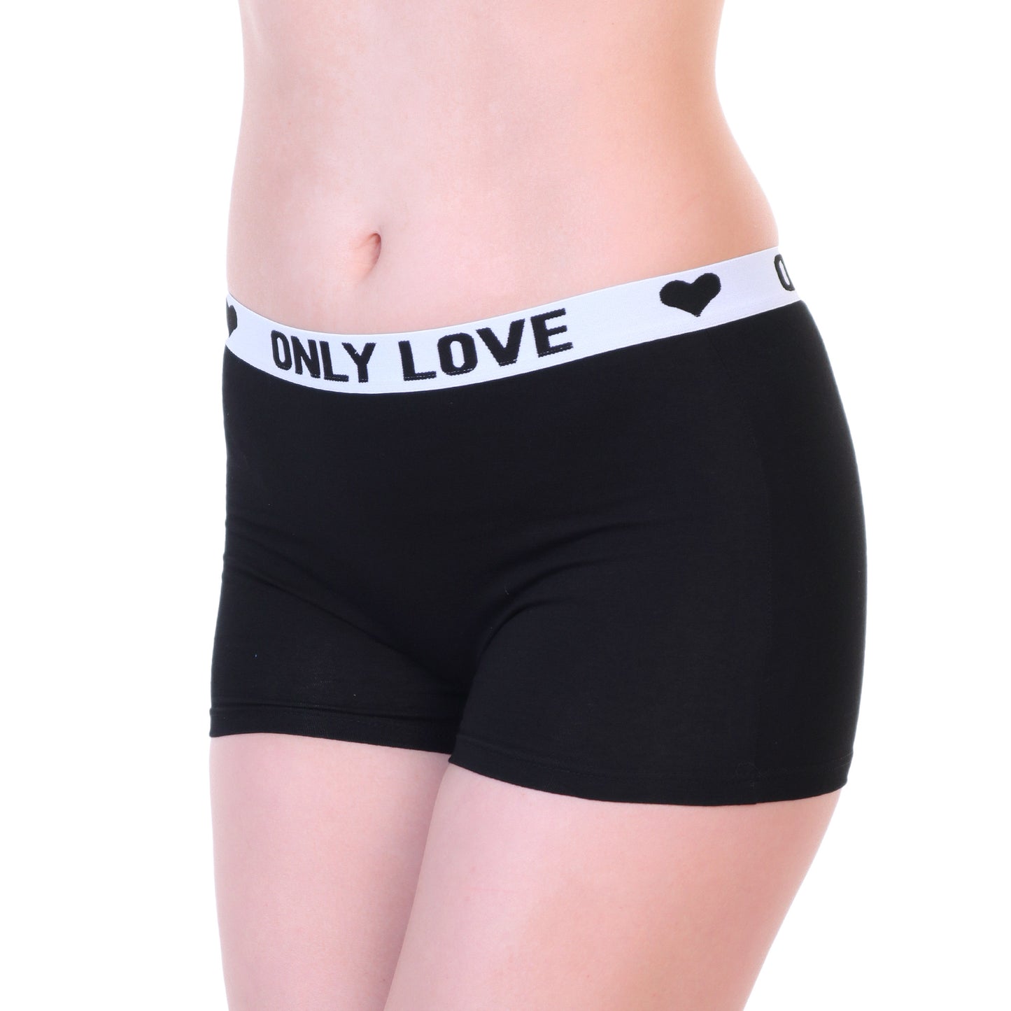 Angelina Cotton Boyshort Panties with Only Love Elastic Waistband (12-Pack), #G6514
