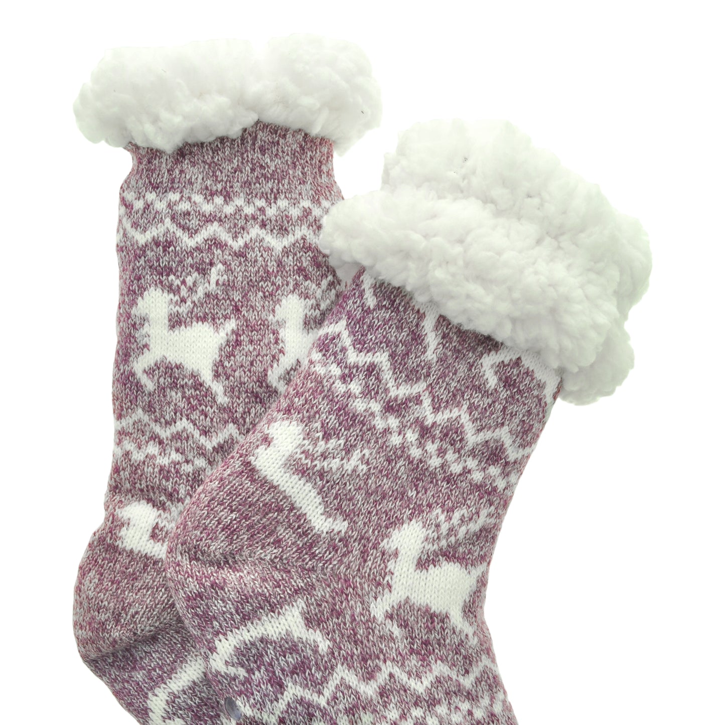 Angelina Winter-Weight Sherpa-Lined Knitted Thermal Crew Socks (3-Pairs), #WF1911