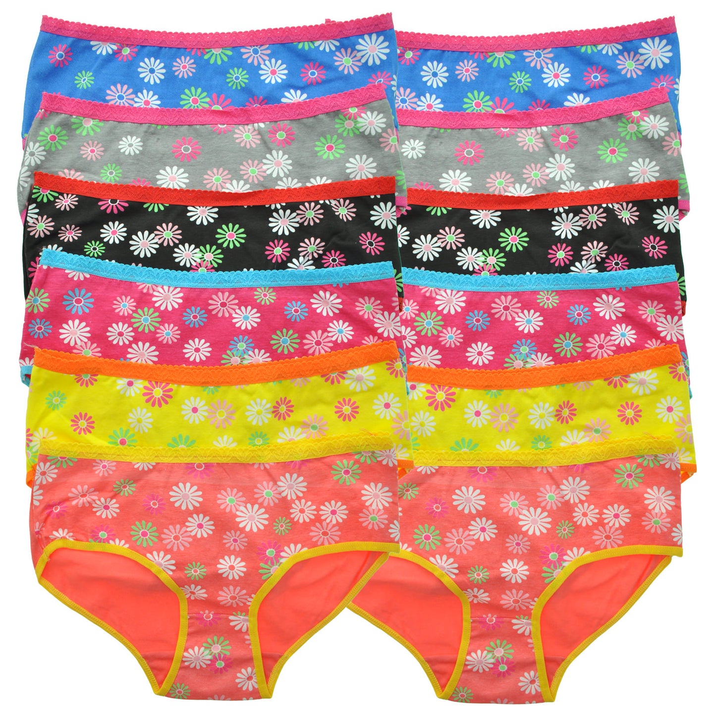 Angelina Flowers Design Bikini Panties (12-Pack), #G3305