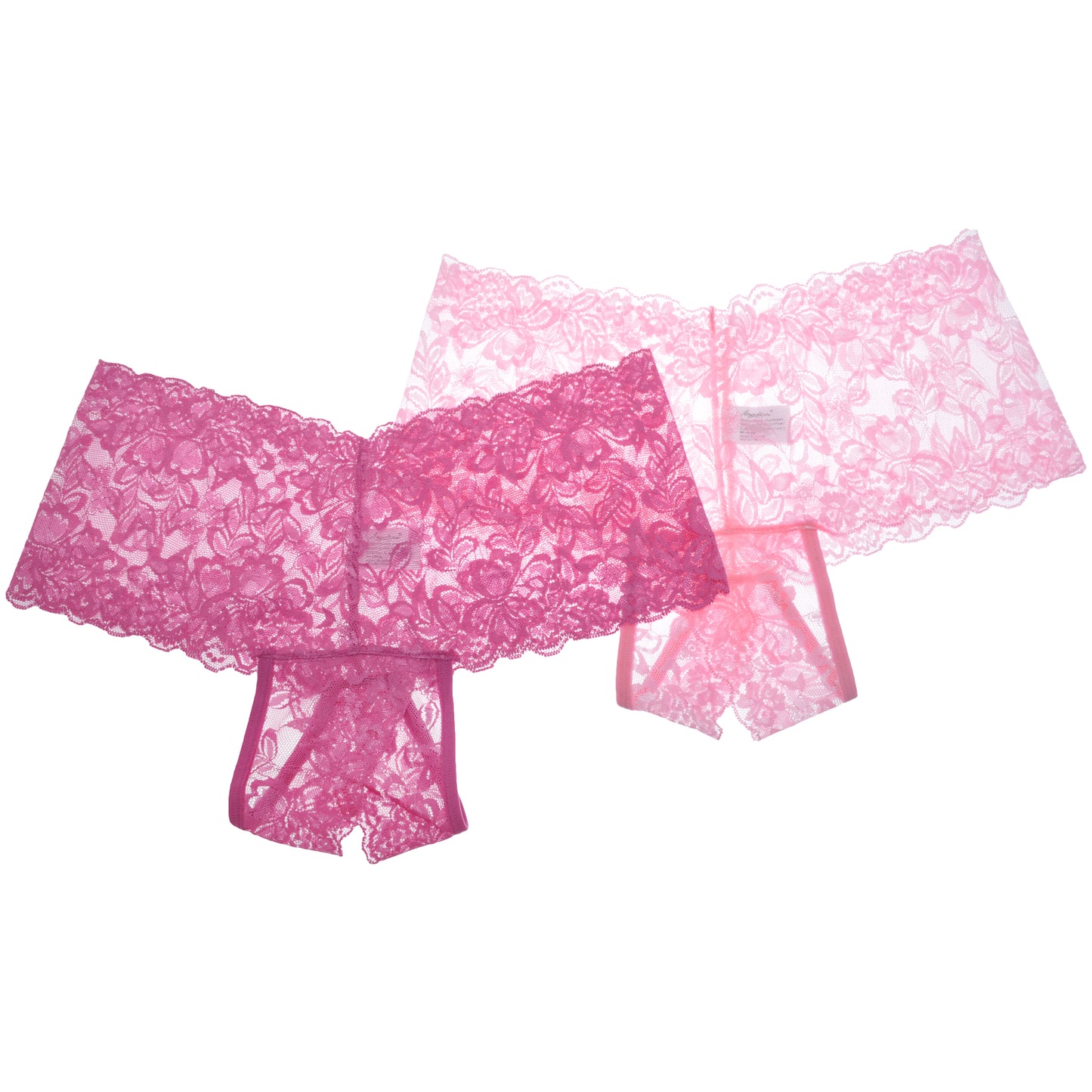 Angelina Open-Crotch Cheeky Boxers with Floral Lace Design (2-Pack), #G3252