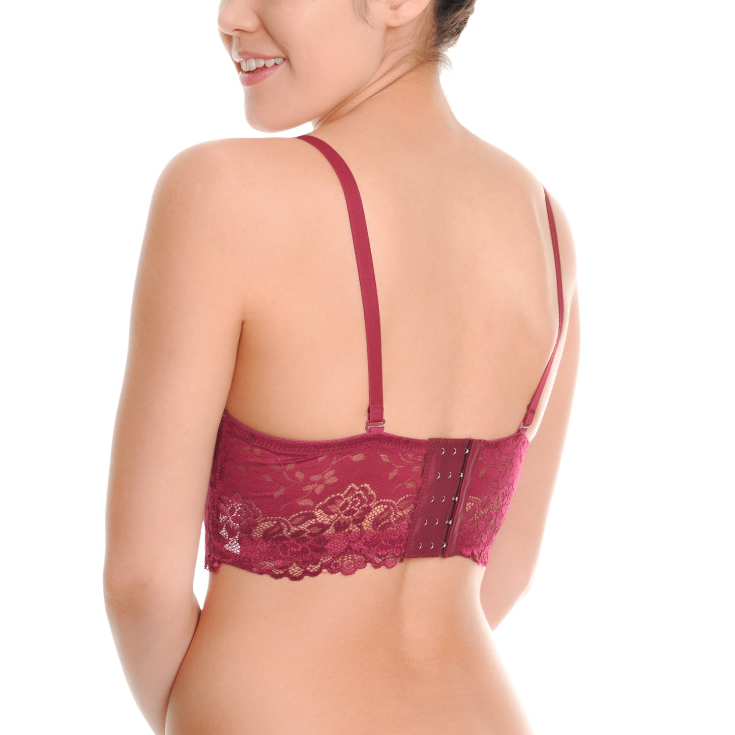 Angelina Wired T-Shirt Bras with Rose Lace Wings (6 Pack), #B983