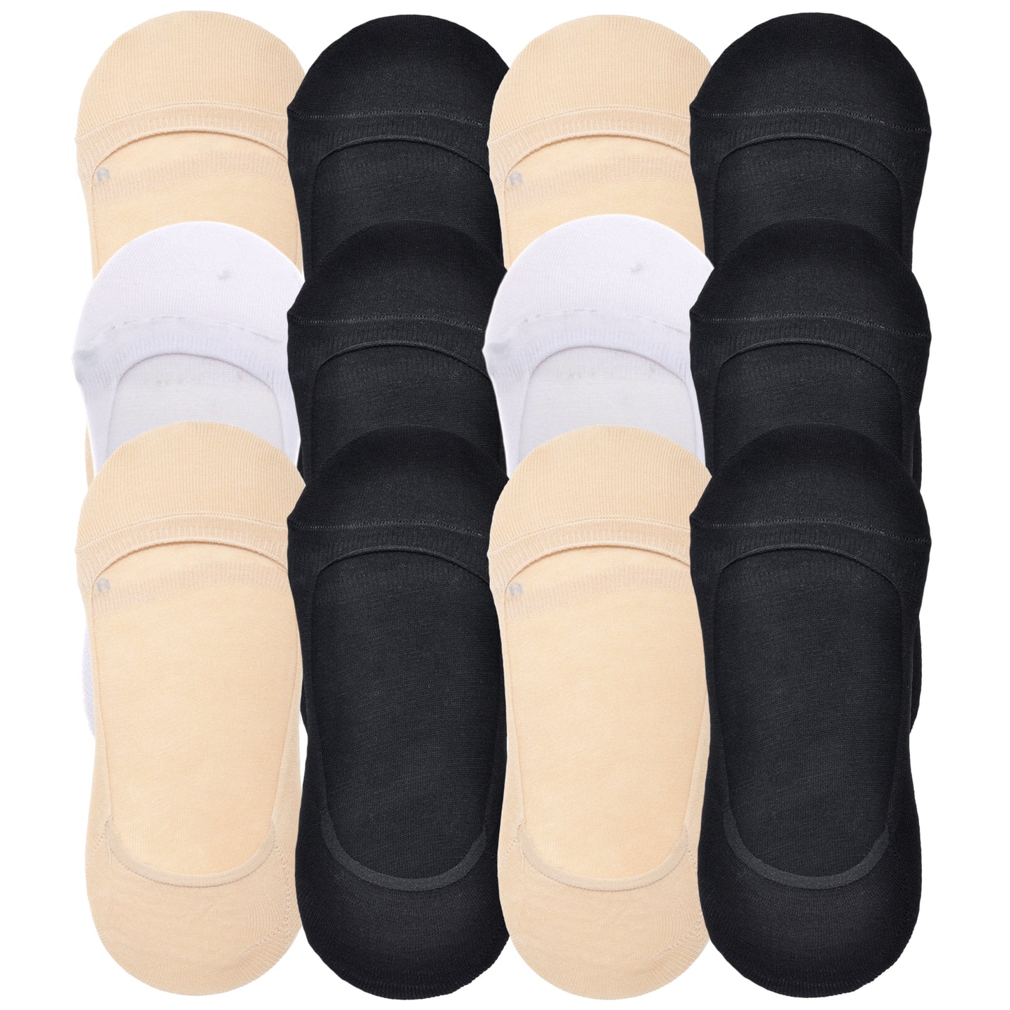 Angelina Comfort Liner Socks with Silicone Heel Grip (12-Pairs), #SK51