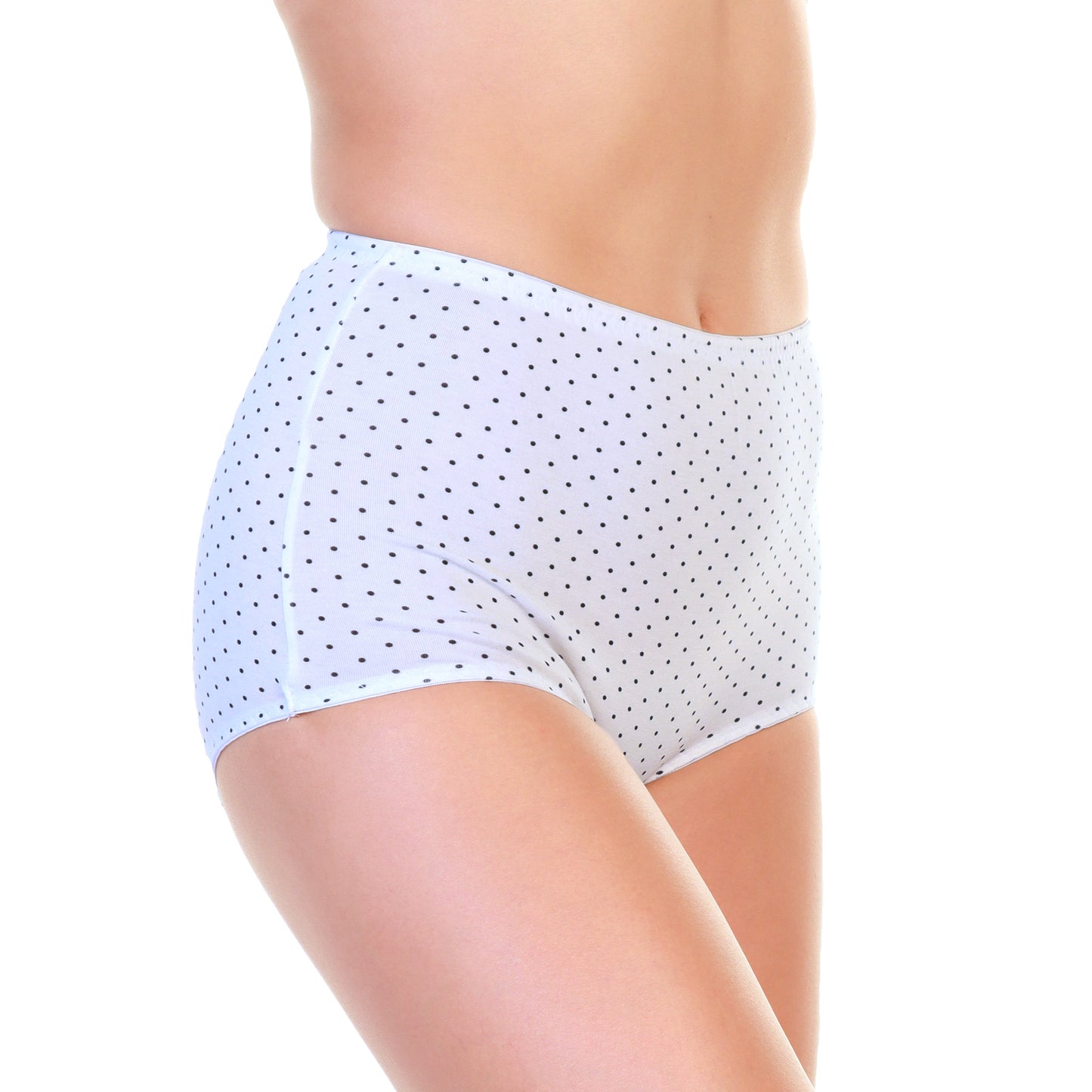 Angelina Cotton Classic High-Rise Briefs with Swirls and Dots Print (12-Pack), #G6729