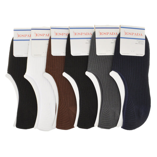 Espada Menswear No-Show Socks with Silicone Heel-Grip (6-Pairs), #SK04