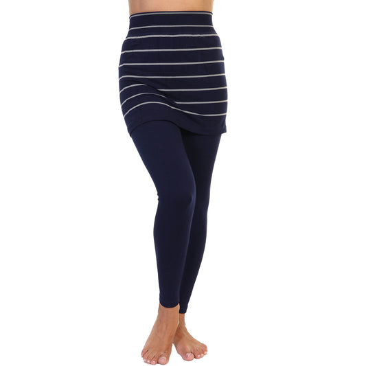 Angelina Cotton Comfort High Waisted Leggings with Mini Skirt (6 Pack), #021