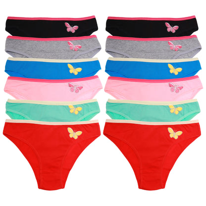 Angelina Cotton Butterfly Bikini Panties (12-Pack), #G6136