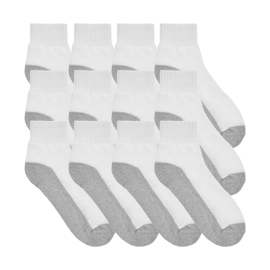 Swan Unisex Cotton Blend Quarter Socks (12-Pairs), #H600