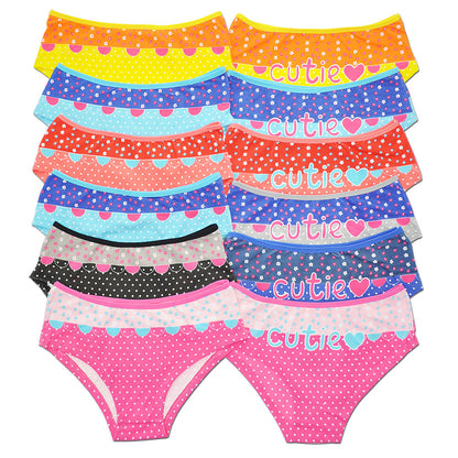 Angelina Cutie Polka Dot with Floral Trim Hiphuger (12-Pack), #G3196