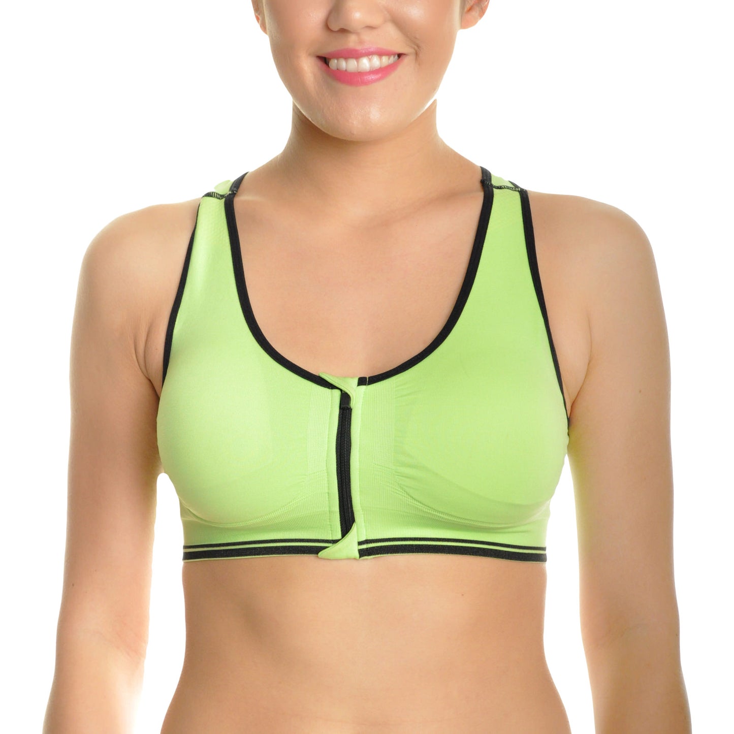Angelina Wire-Free, Seamless Bralette with Front-Zip Closure (6-Pack), #SE835