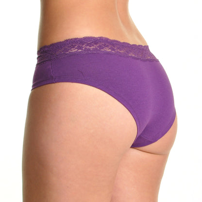 Angelina Cotton/Spandex Lace-Waist Bikini (12-Pack), #G1388