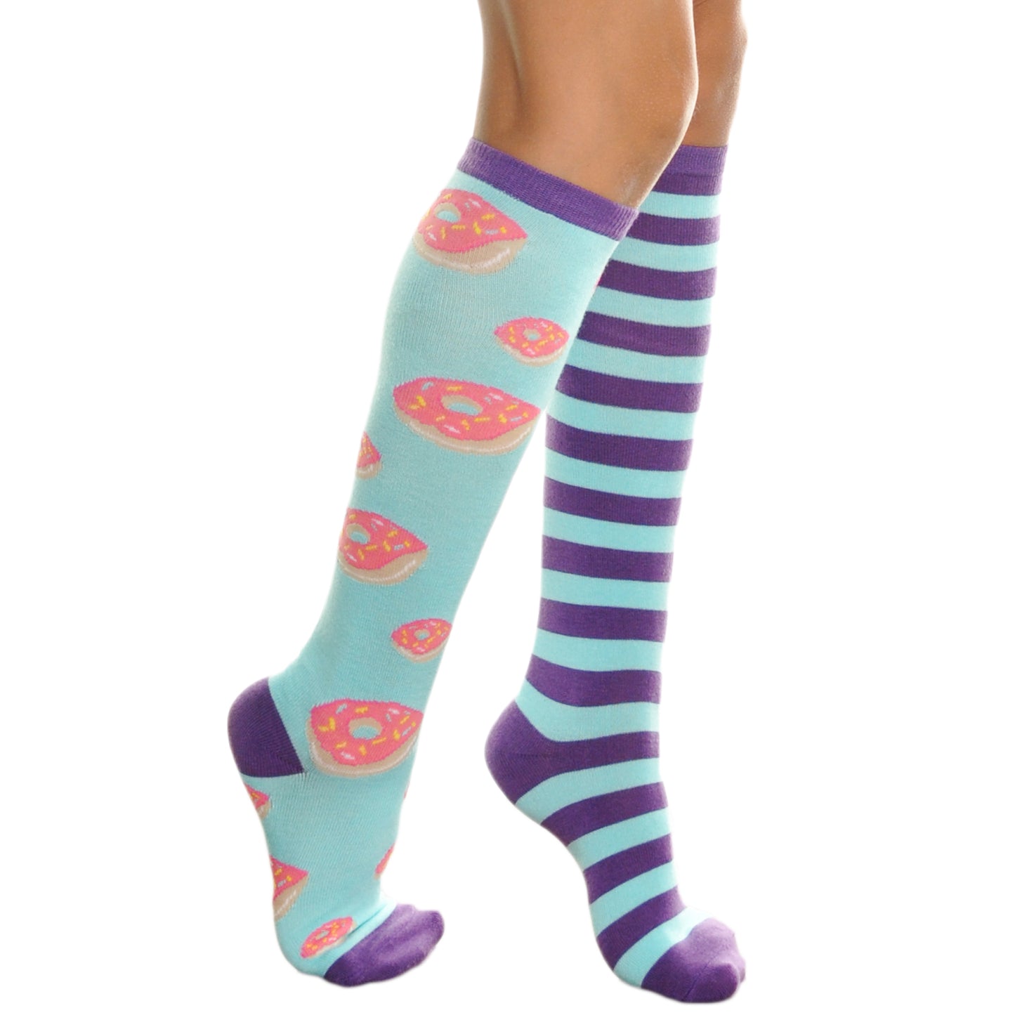 Angelina Knee-High Novelty Donuts Socks (3-Pairs), #2551