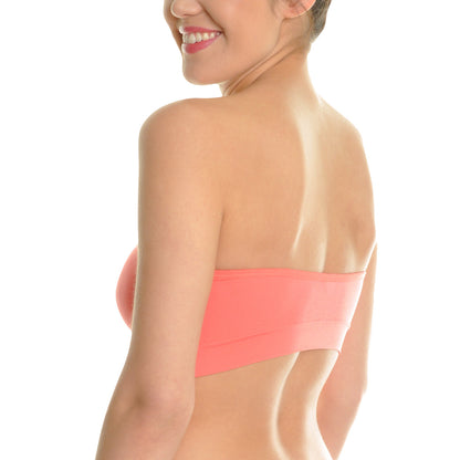 Angelina Women's Seamless Strapless Bandeaus (6-Pack), #SE844