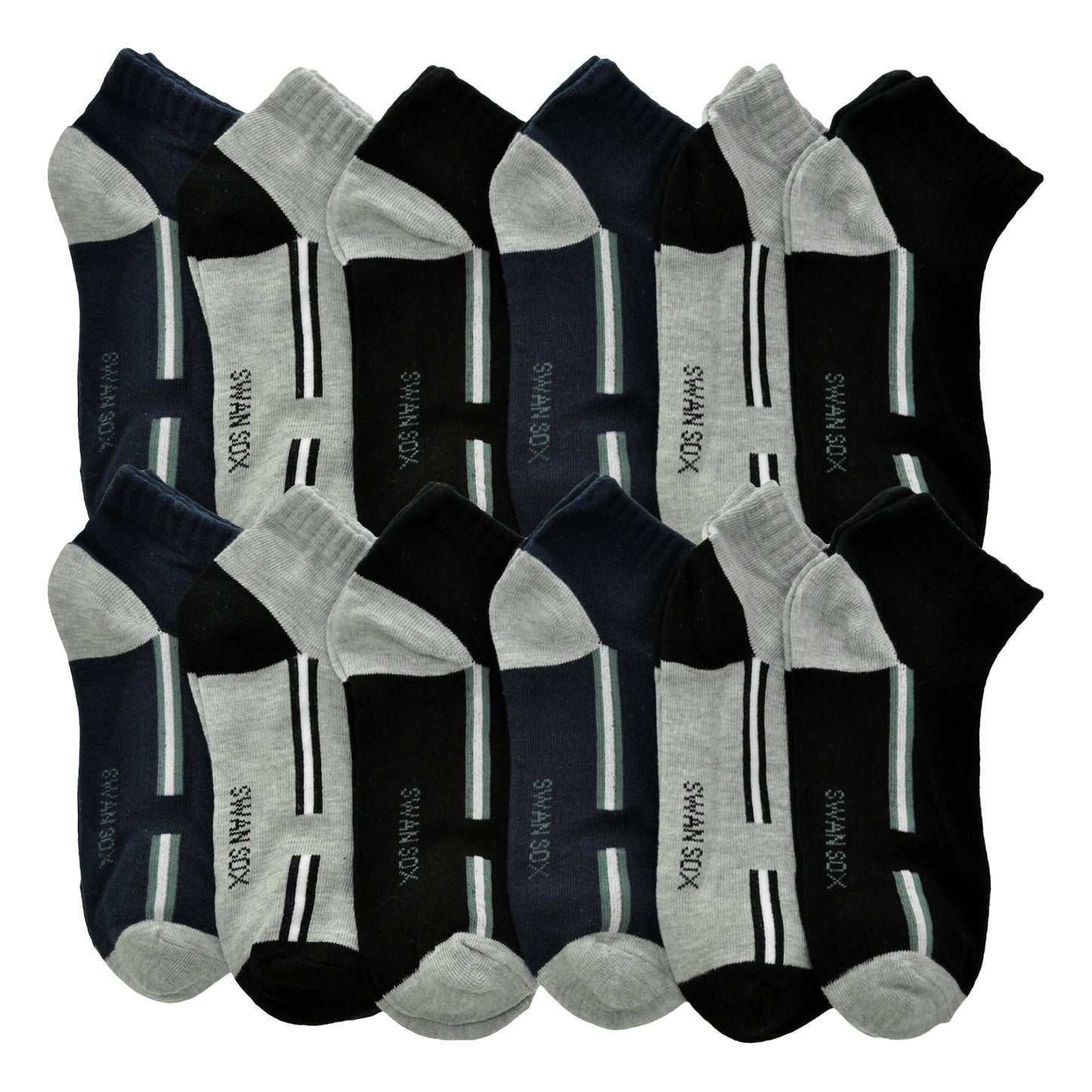 Assorted Prints Unisex Low Cut Trainer Socks (12-Pairs)