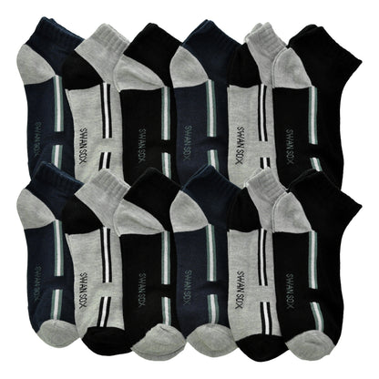 Assorted Prints Unisex Low Cut Trainer Socks (12-Pairs)