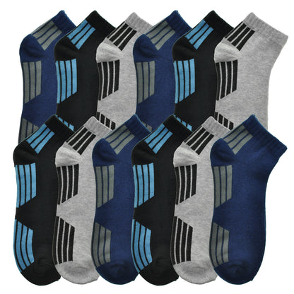 Assorted Prints Unisex Low Cut Trainer Socks (12-Pairs)