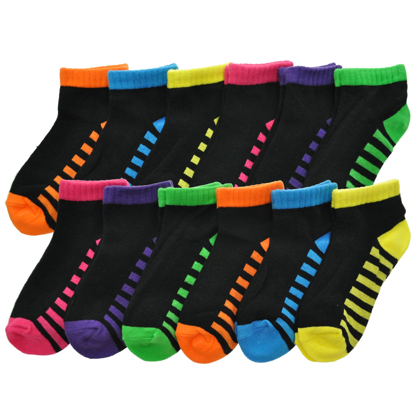 Assorted Prints Unisex Low Cut Trainer Socks (12-Pairs)