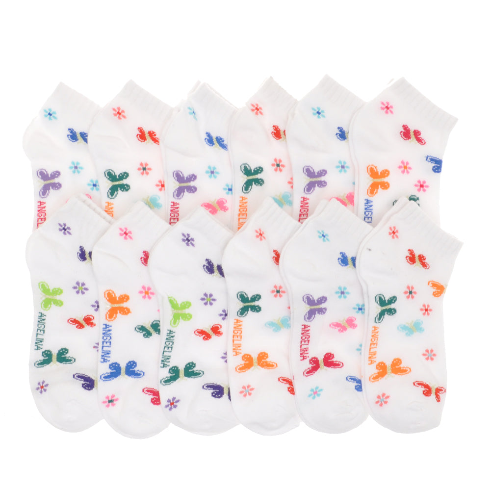 Assorted Prints Unisex Low Cut Trainer Socks (12-Pairs)