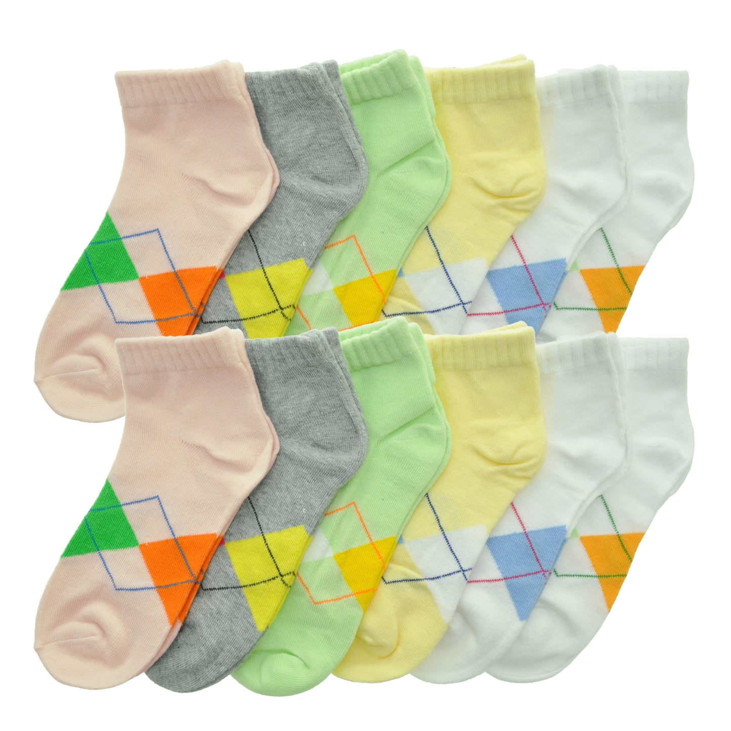 Assorted Prints Unisex Low Cut Trainer Socks (12-Pairs)