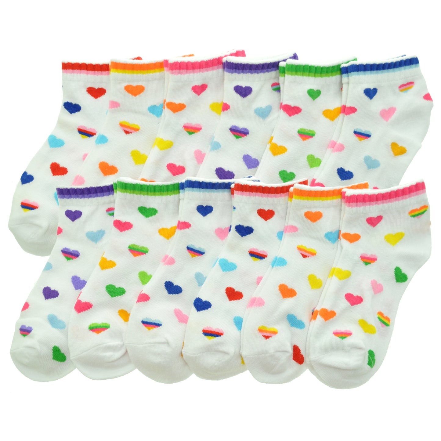 Assorted Prints Unisex Low Cut Trainer Socks (12-Pairs)