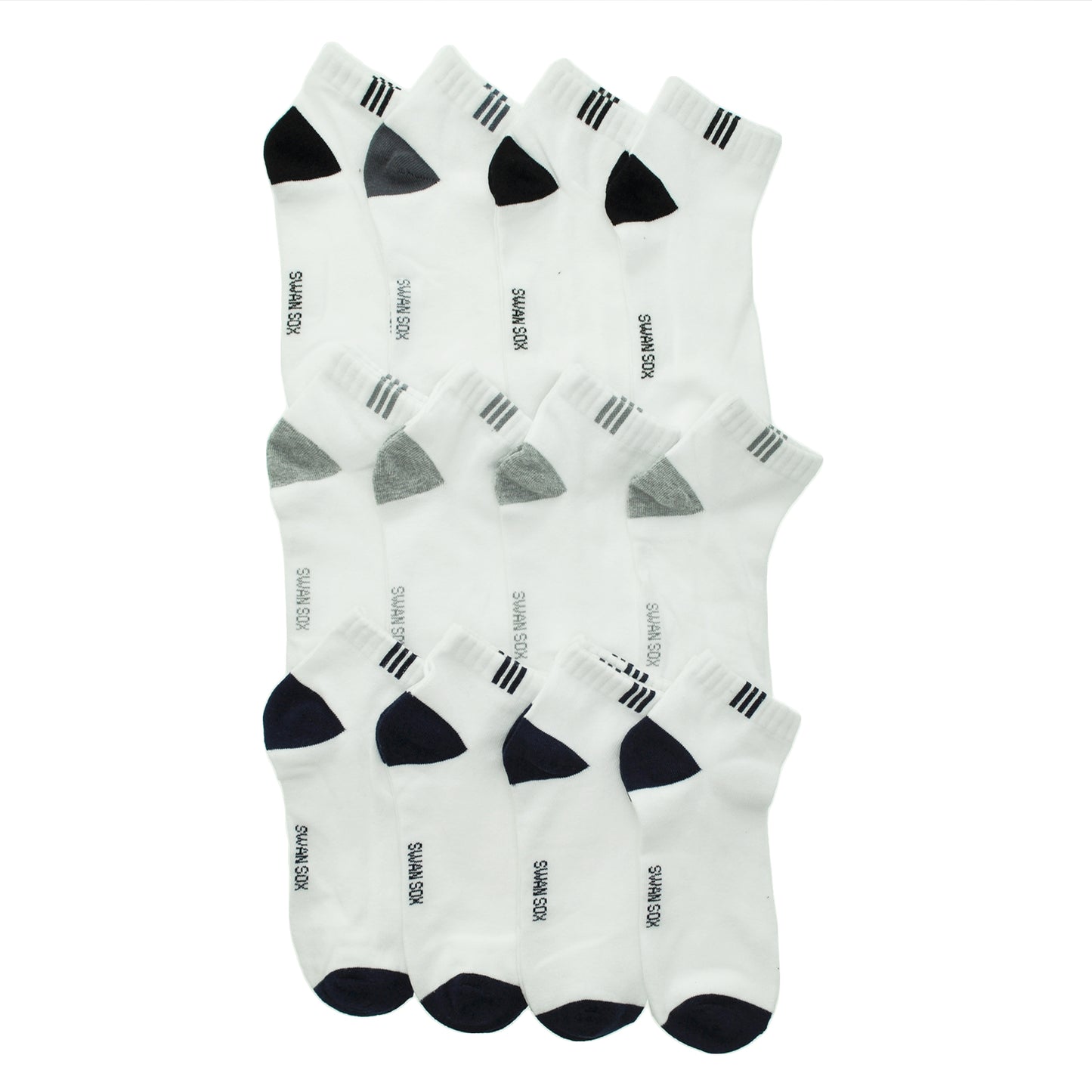 Assorted Prints Unisex Low Cut Trainer Socks (12-Pairs)