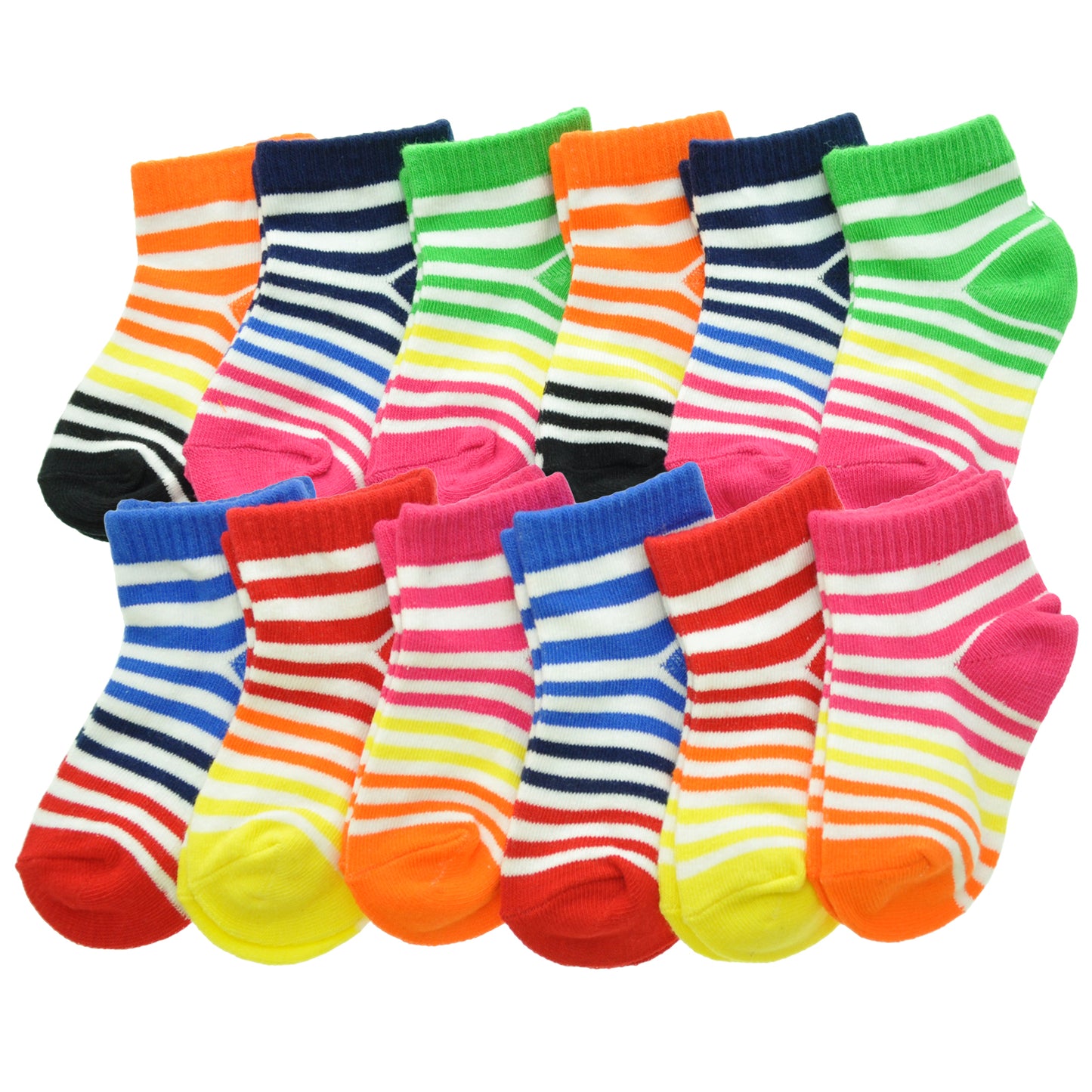 Assorted Prints Unisex Low Cut Trainer Socks (12-Pairs)