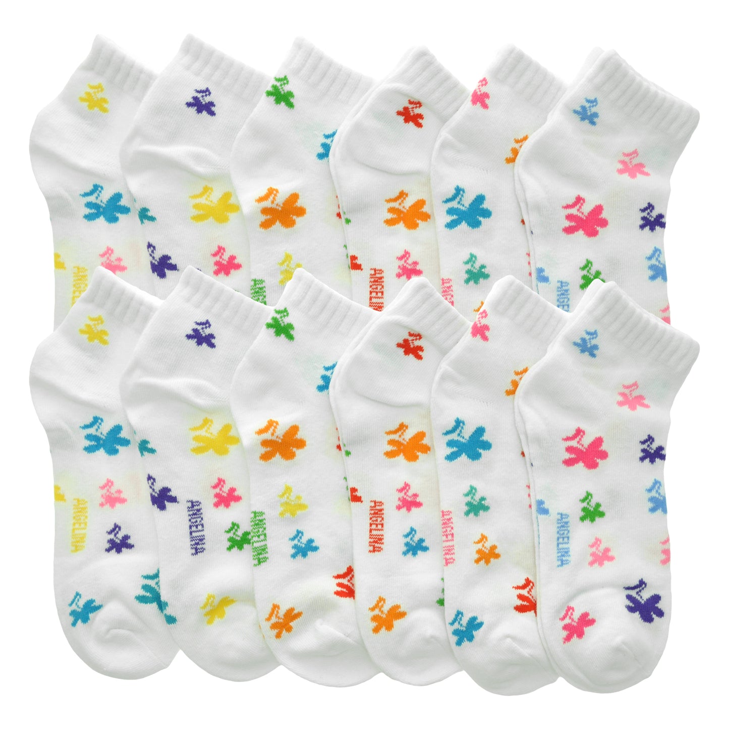 Assorted Prints Unisex Low Cut Trainer Socks (12-Pairs)