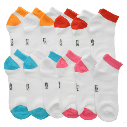 Assorted Plain Unisex Low Cut Trainer Socks (6 Dozen), #2305