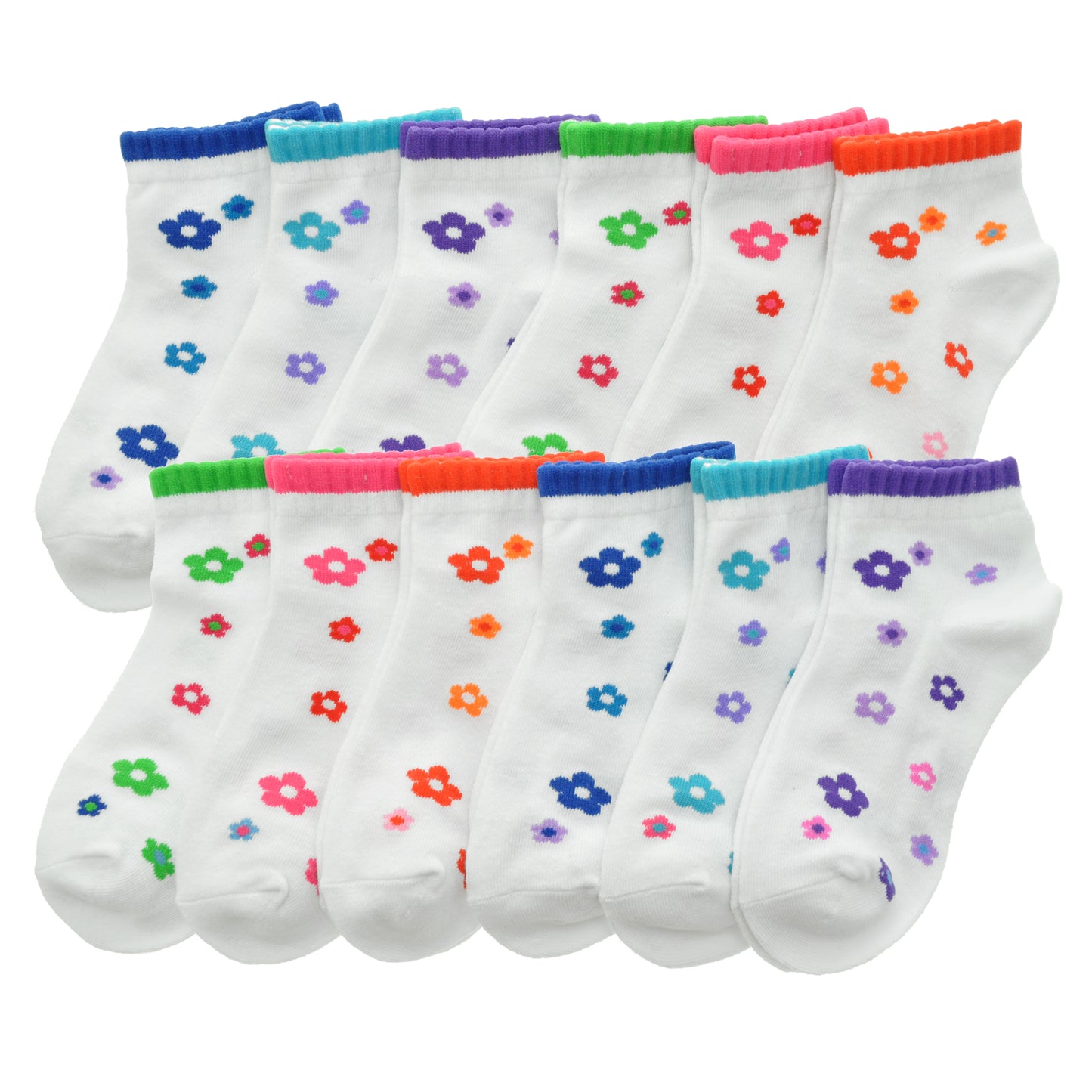 Assorted Prints Unisex Low Cut Trainer Socks (12-Pairs)