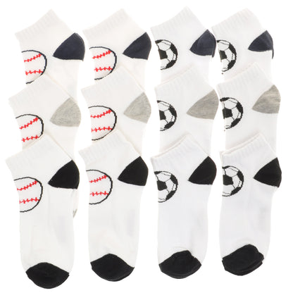 Assorted Prints Unisex Low Cut Trainer Socks (12-Pairs)