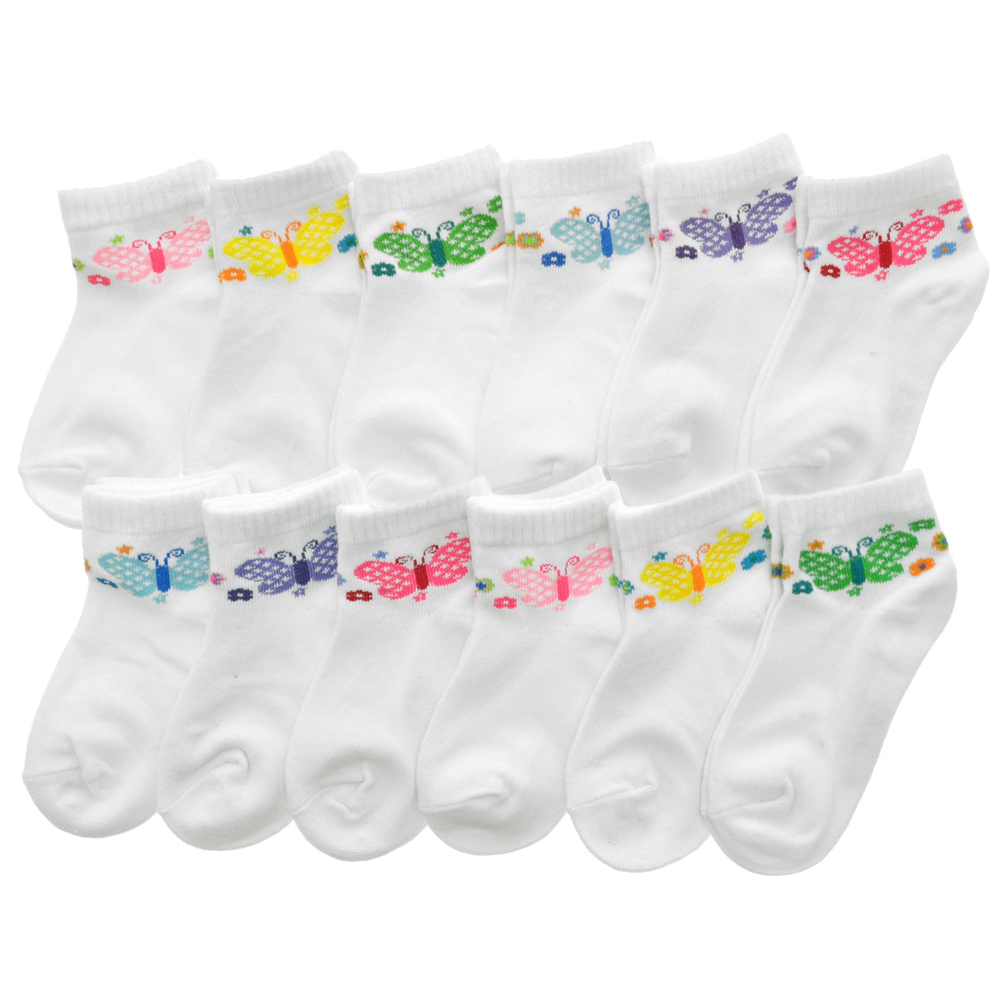 Assorted Prints Unisex Low Cut Trainer Socks (12-Pairs)