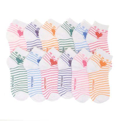 Assorted Prints Unisex Low Cut Trainer Socks (12-Pairs)