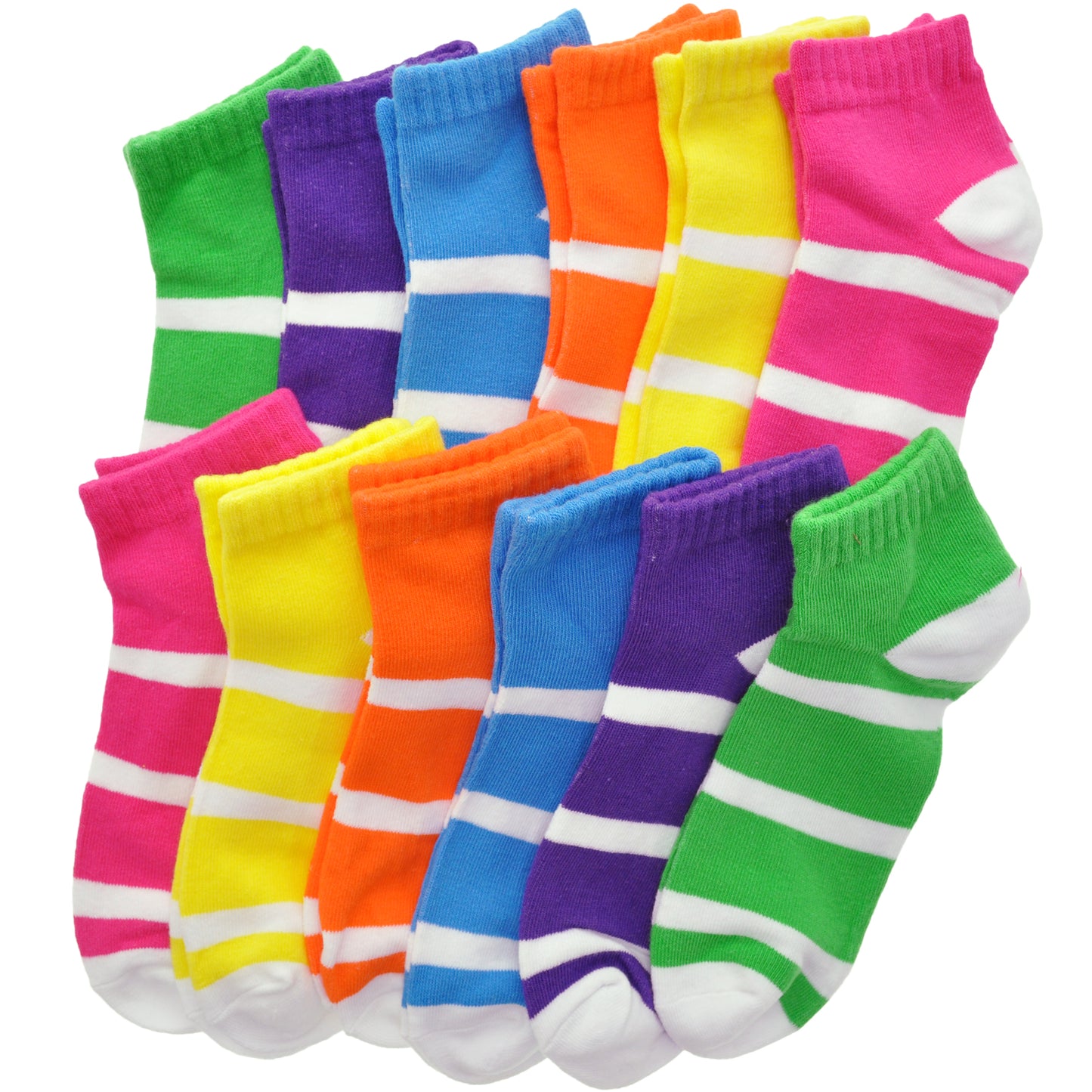 Assorted Prints Unisex Low Cut Trainer Socks (12-Pairs)