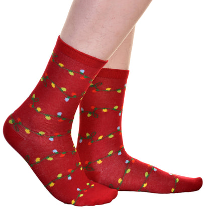 Angelina Novelty Holiday Lights Crew or Knee-High Socks (3 Dozen), #2555