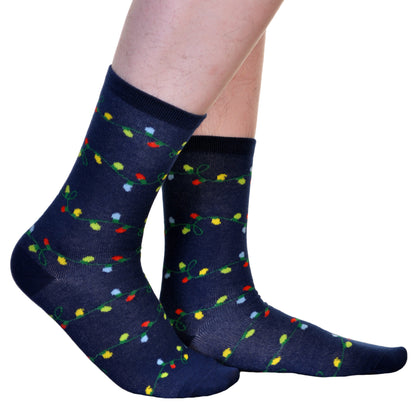 Angelina Novelty Holiday Lights Crew or Knee-High Socks (3 Dozen), #2555