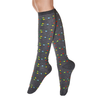 Angelina Novelty Holiday Lights Crew or Knee-High Socks (3 Dozen), #2555