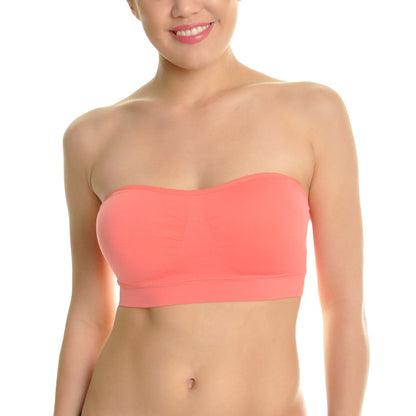 Angelina Women's Seamless Strapless Bandeaus (6-Pack), #SE844