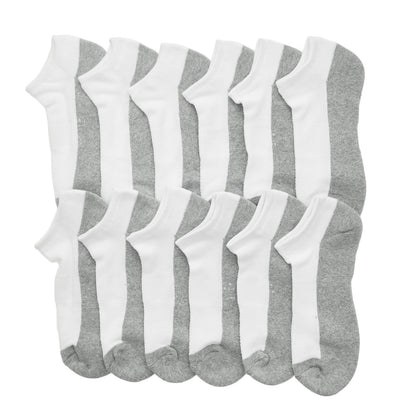 Angelina Unisex Cotton No-Show Socks with Cushioned Soles (12-Pack)